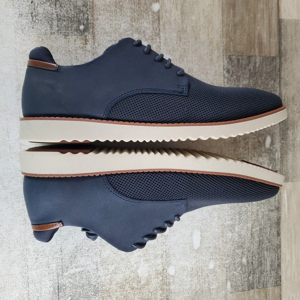 Dr Scholls Sync Mens Oxford Shoes Sz 10 M Running Navy Mesh Lace Up Sneakers